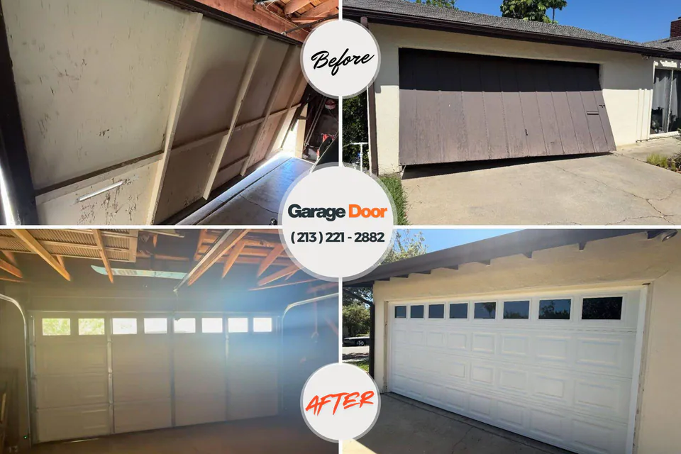 Before and after: garage door repair Grant, AL